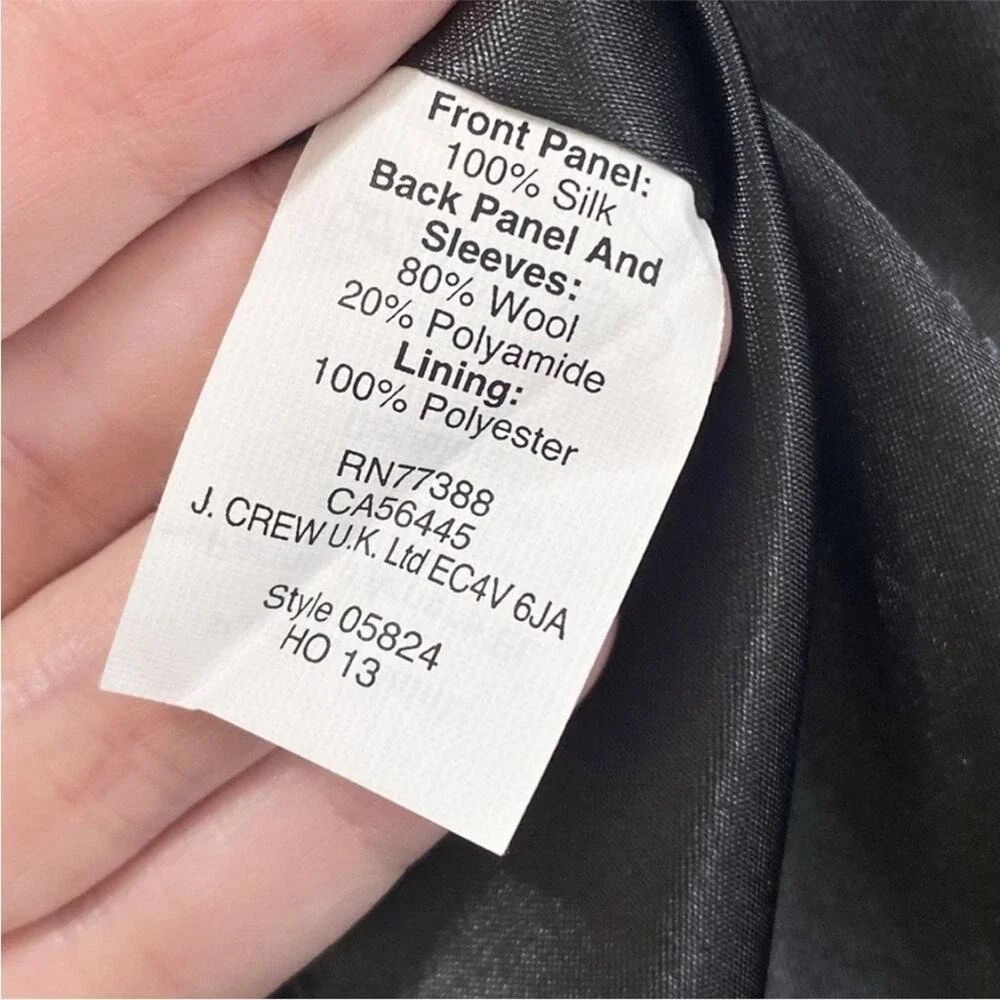 J.Crew Collection RARE topcoat mosaic Italian Silk Wool tapestry coat size 2
